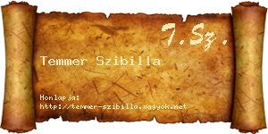 Temmer Szibilla névjegykártya